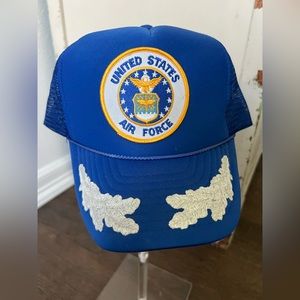 Vintage United States Air Force rope cap hat.  SnapBack.  Trucker.  USAF